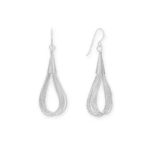 10 Strand Liquid Silver Loop Earrings