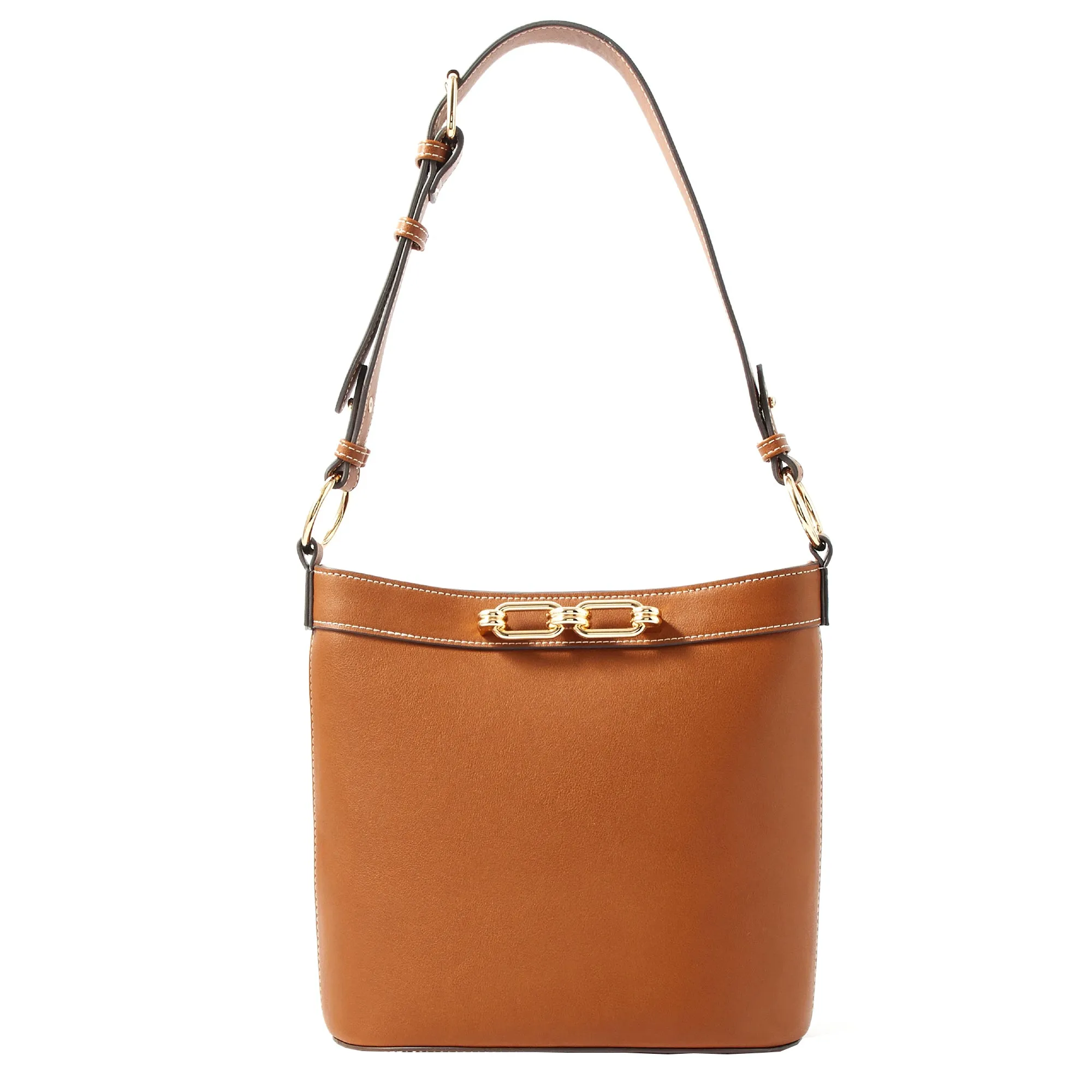 Accessorize London women's Faux Leather Danielle Detail Tan Shoulder bag