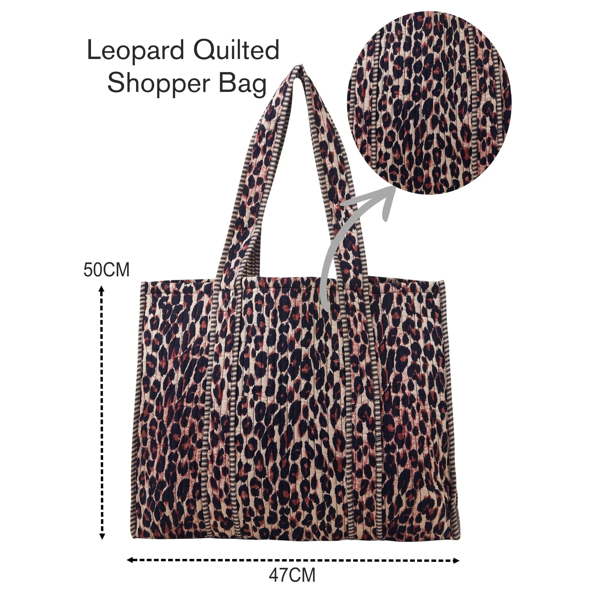 Accessorize London Women's Leopard Print Quilted Shopper Bag