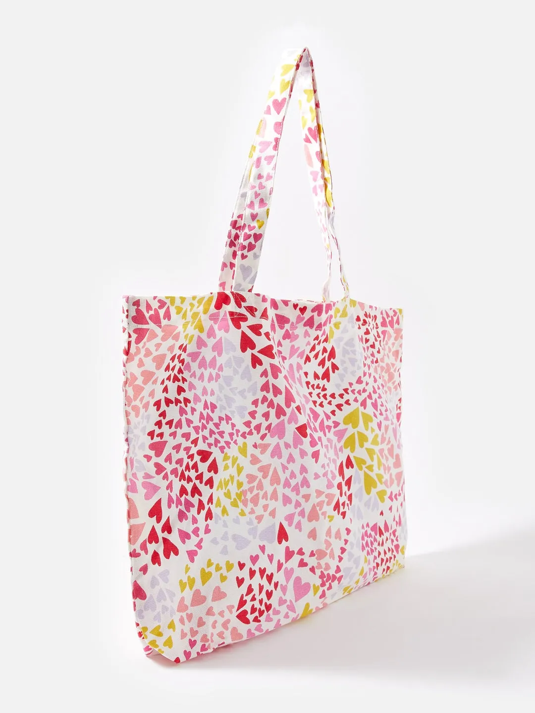 Accessorize London women's Pink Fabric Heart Shopper bag