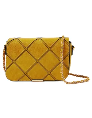 Accessorize London women's yellow Elin sling bag