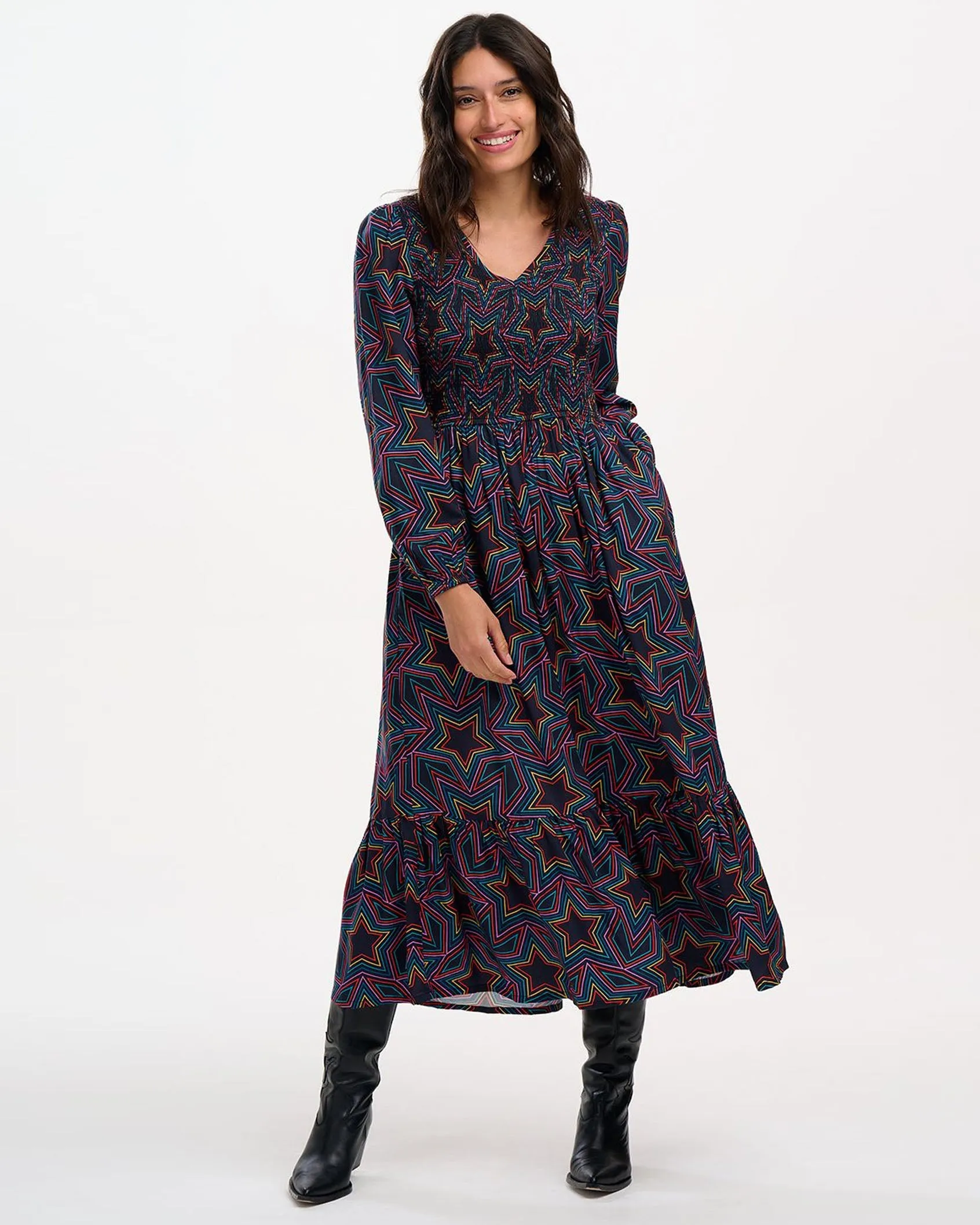 Amberley Sheered Longsleeve Dress