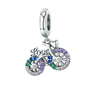 Beach Cruiser Love Crystallized Charm 925 Sterling Silver