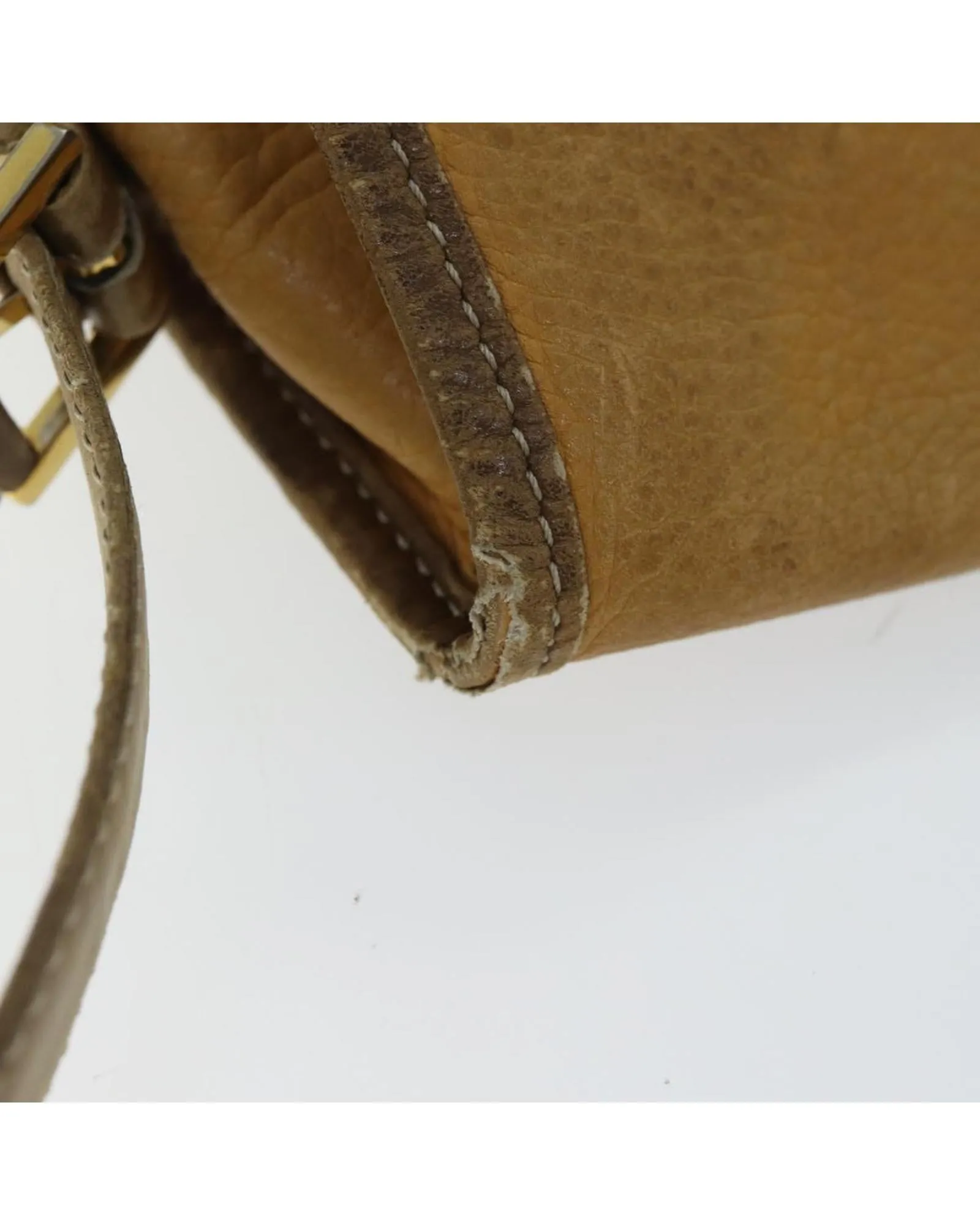 Beige Leather Shoulder Bag by LOEWE