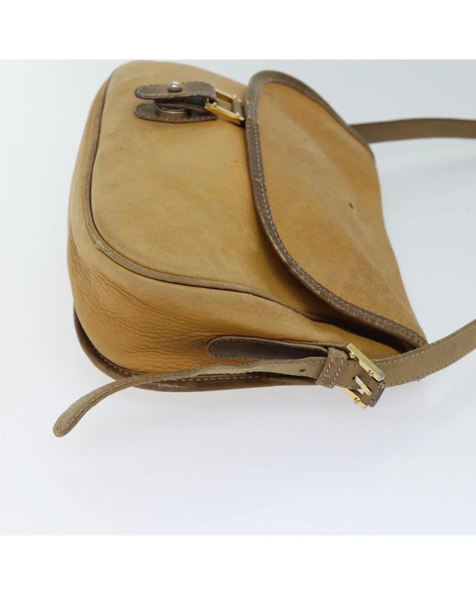 Beige Leather Shoulder Bag by LOEWE