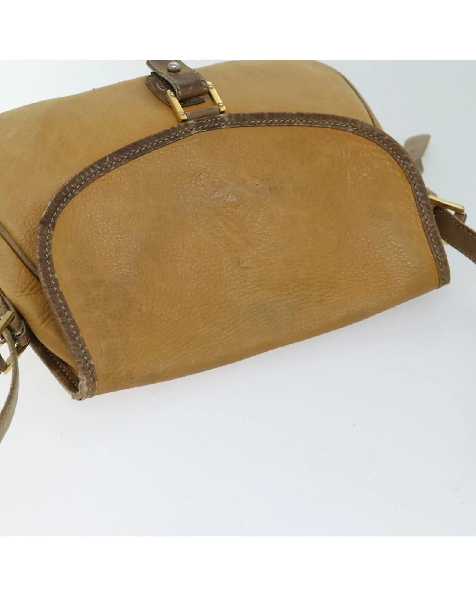 Beige Leather Shoulder Bag by LOEWE