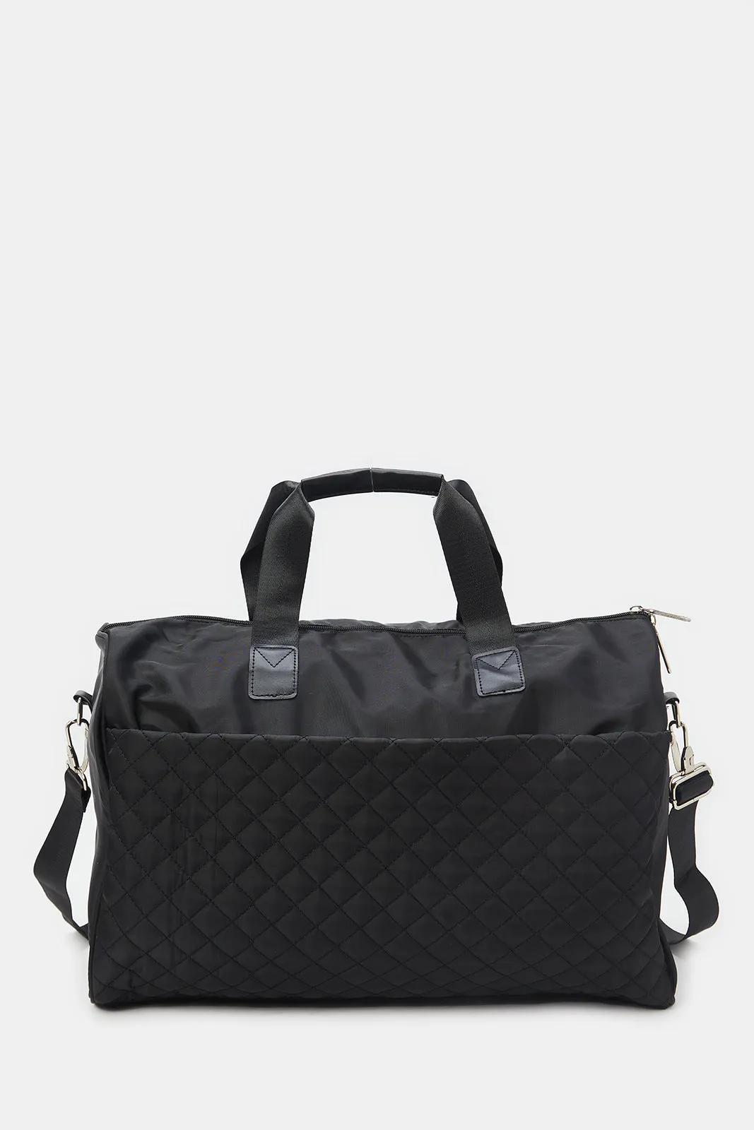 Black Textured Duffle Bag