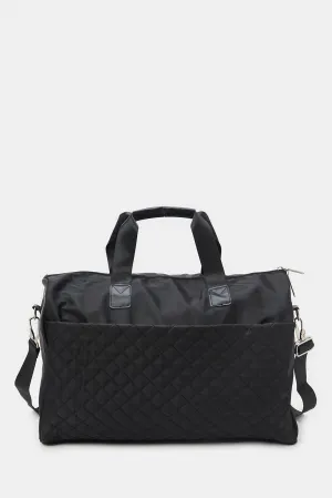 Black Textured Duffle Bag