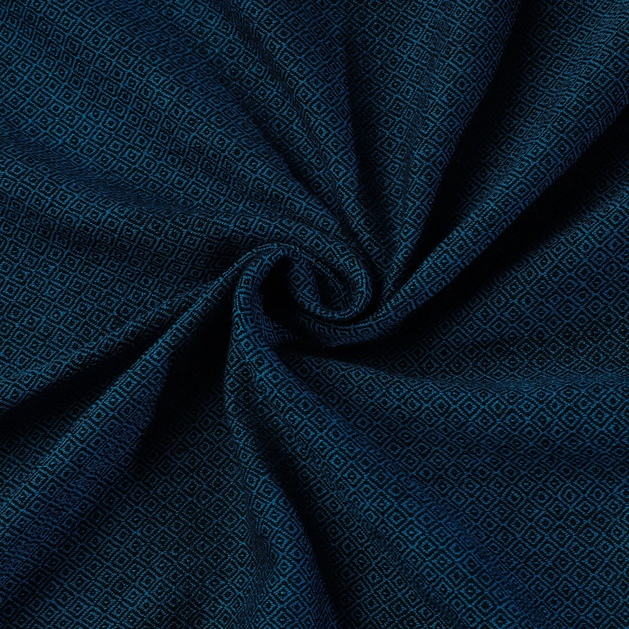 Blue - Kumaun Handwoven Pure Merino Woolen Fabric 09