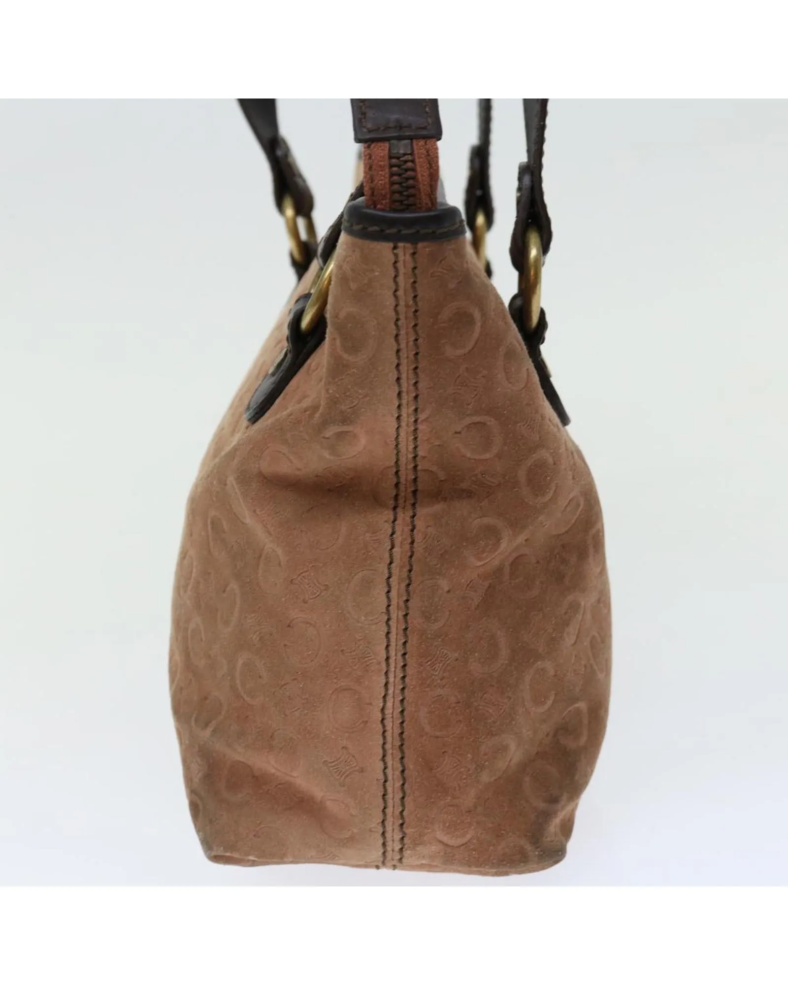 Brown Suede and Macadam Canvas Hand Bag - Authentic Italian Design