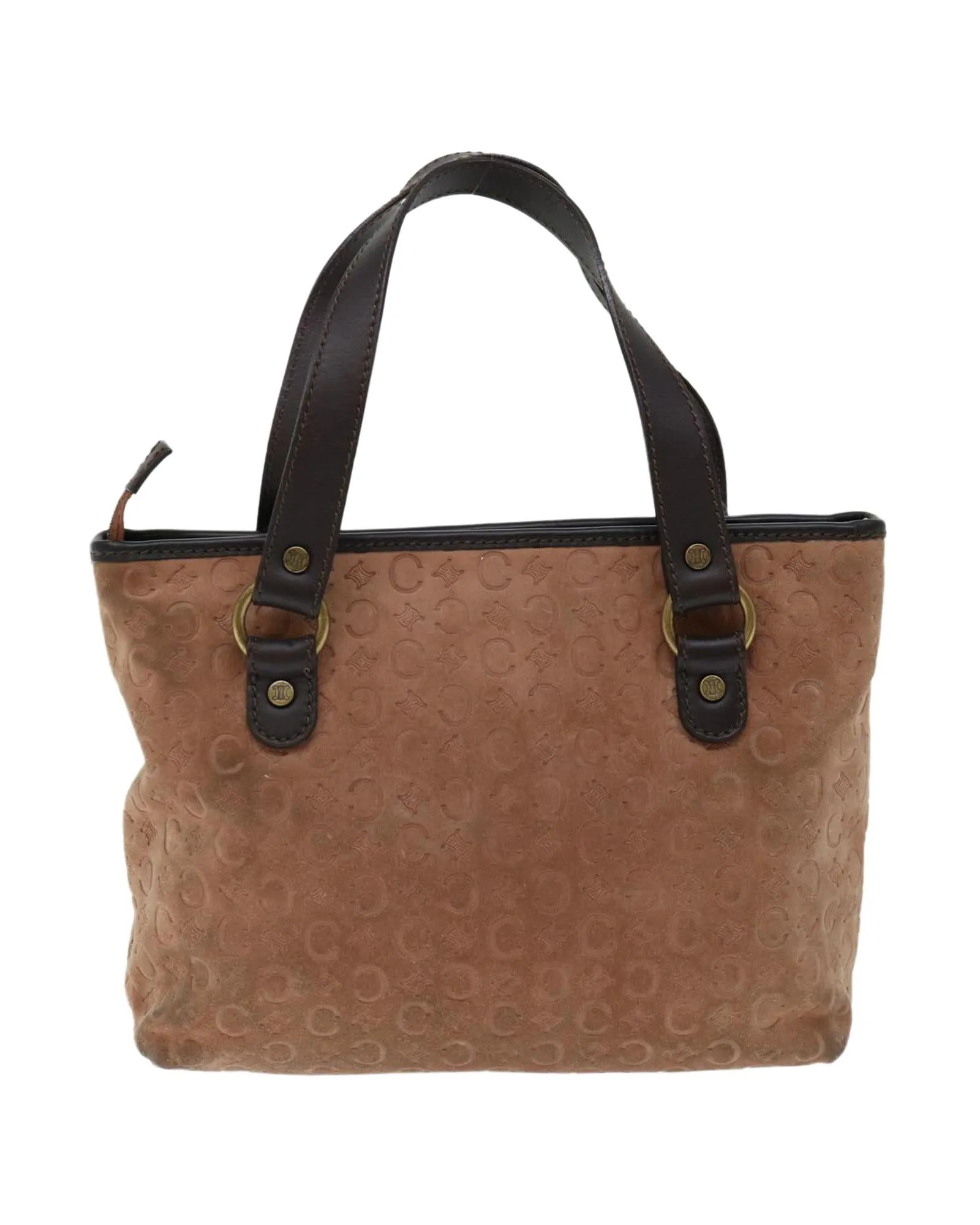 Brown Suede and Macadam Canvas Hand Bag - Authentic Italian Design