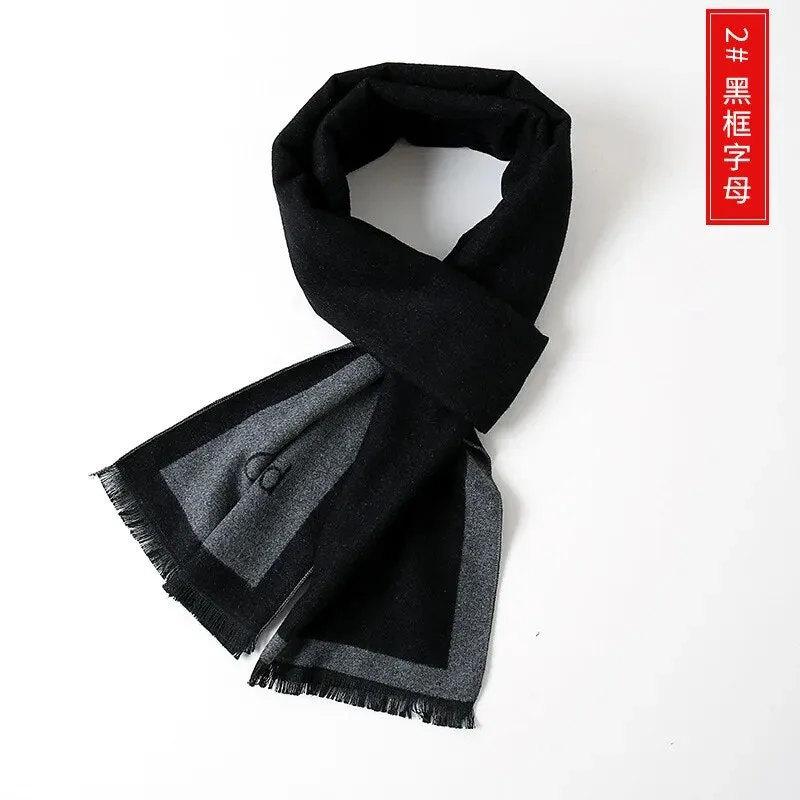 Cashmere Scarf for Men Warm Neck Scarfs Male Business Scarves Long Pashmina Christmas Gifts