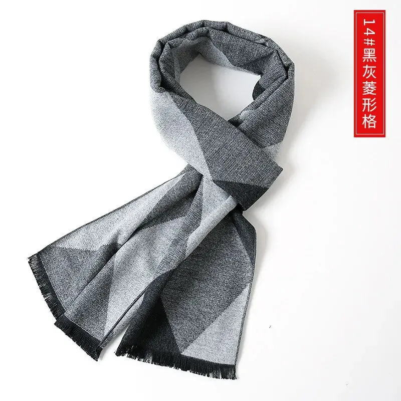 Cashmere Scarf for Men Warm Neck Scarfs Male Business Scarves Long Pashmina Christmas Gifts