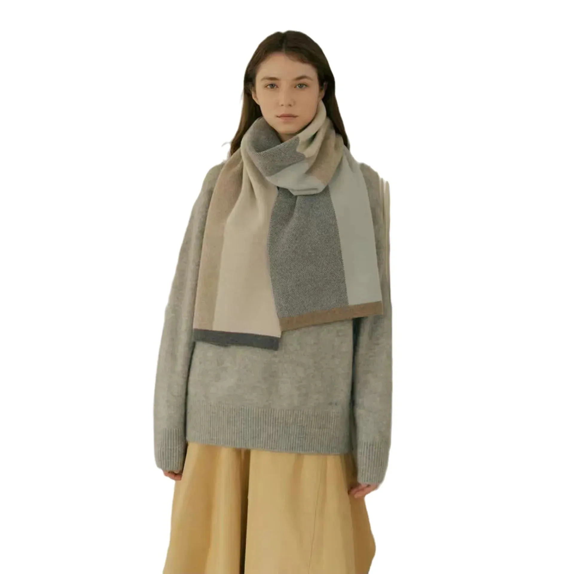 Cashmere Winter Scarf for Women - Designer Knit Warmth