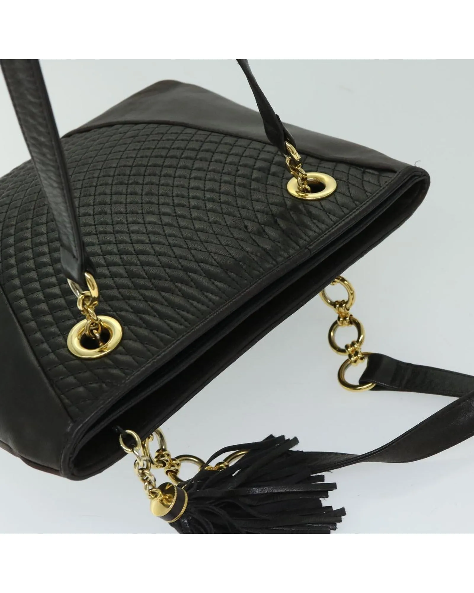 Chain Shoulder Bag in Black Leather by BALLY