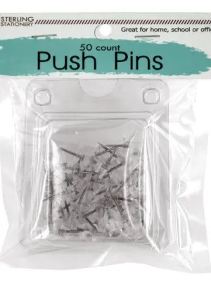 Clear Plastic Push Pins (Available in a pack of 24)