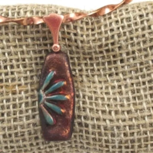 Copper Neck Wire  Choker with Artisan Handmade Pendant