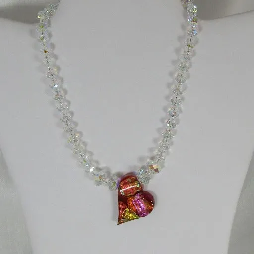 Crystal Heart Necklace Sweetheart Necklace