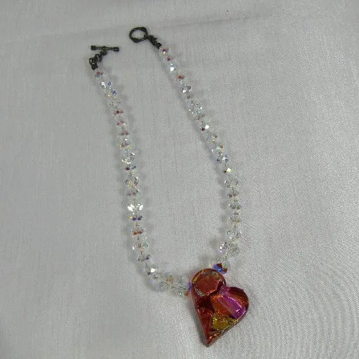 Crystal Heart Necklace Sweetheart Necklace