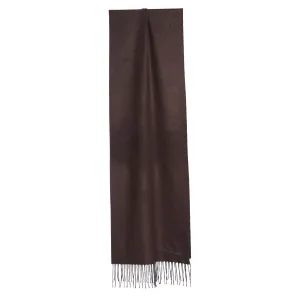 DARK BROWN SILK AND CASHMERE SCARF