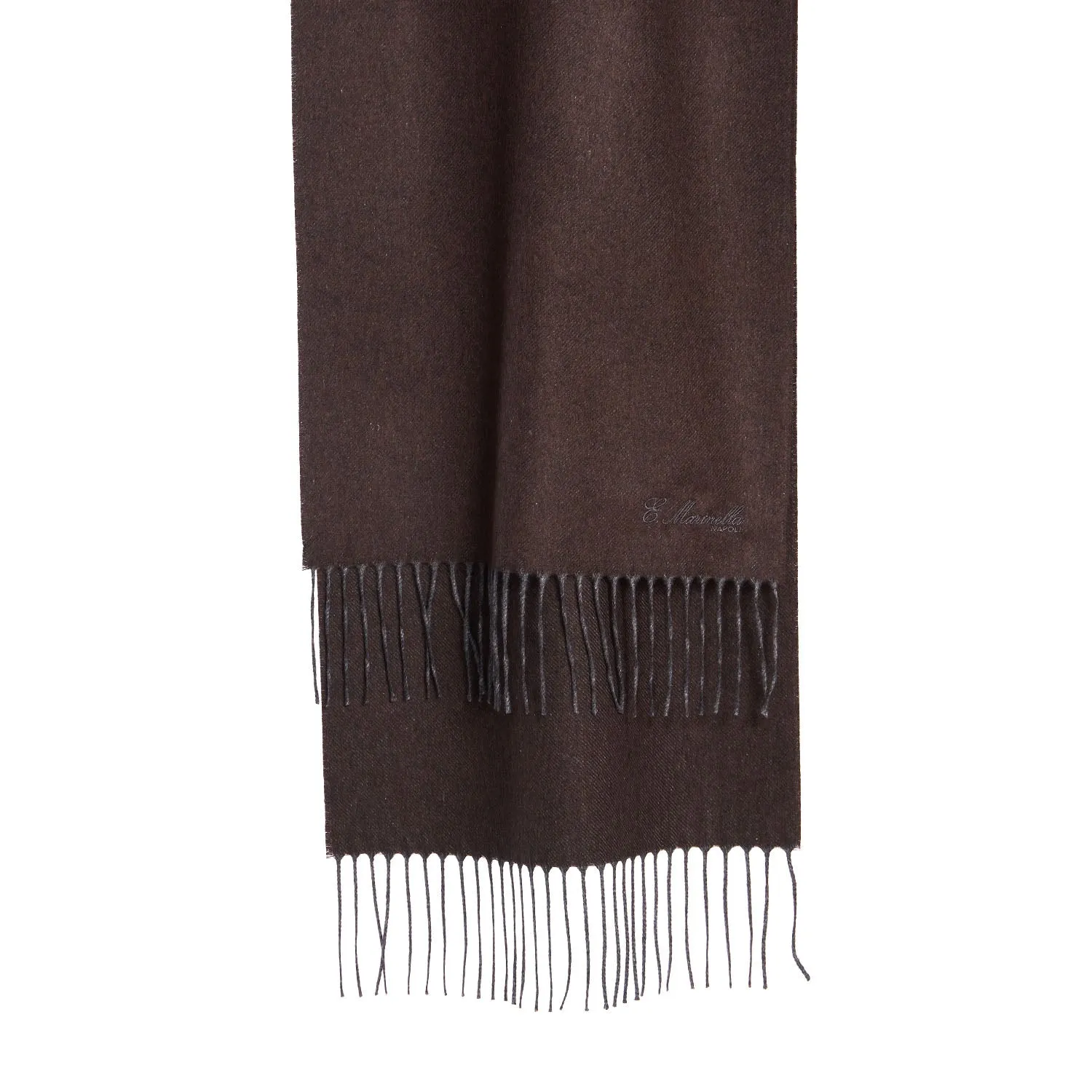 DARK BROWN SILK AND CASHMERE SCARF