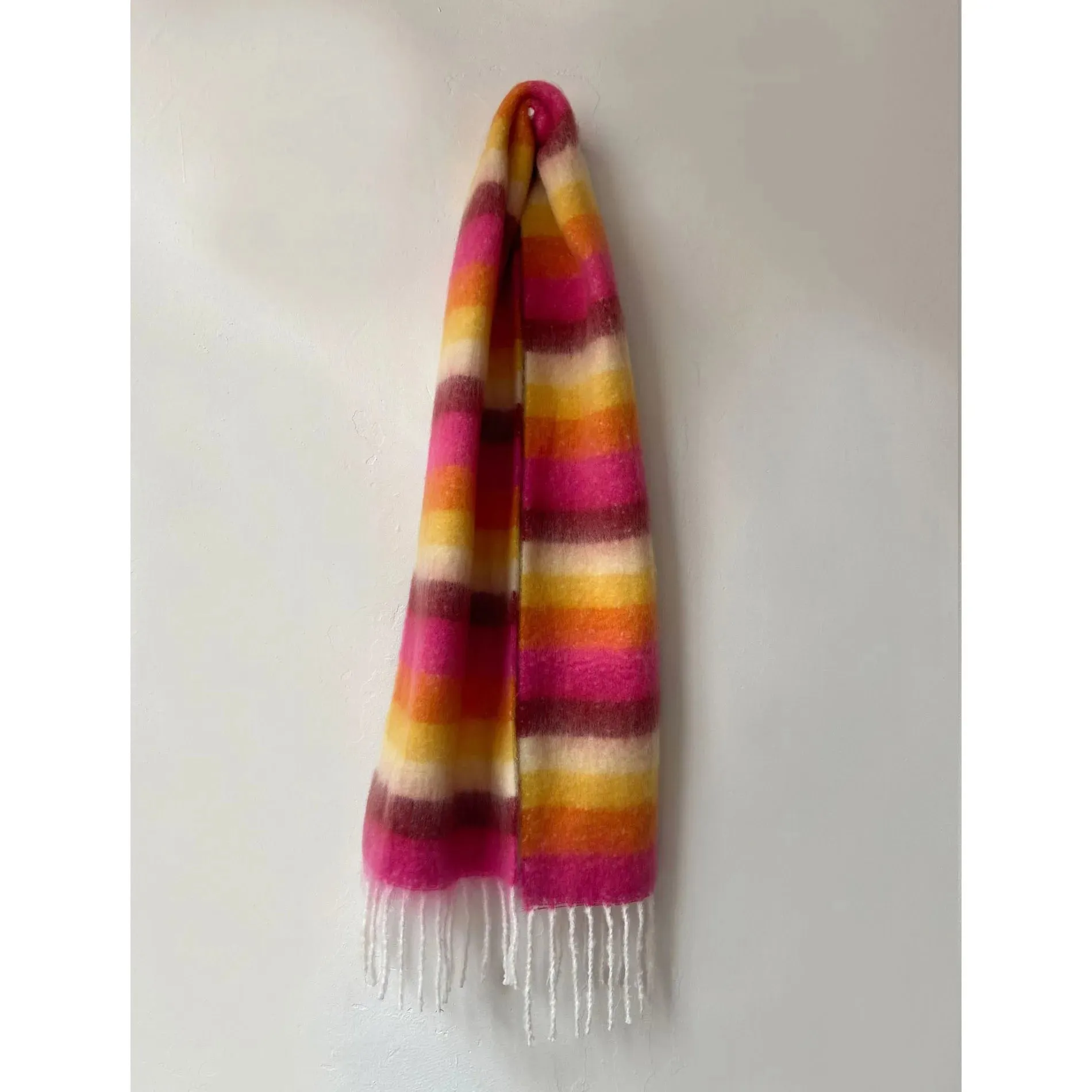 Designer Style Rainbow Striped Autumn Winter Warm Thick Muffler Scarf