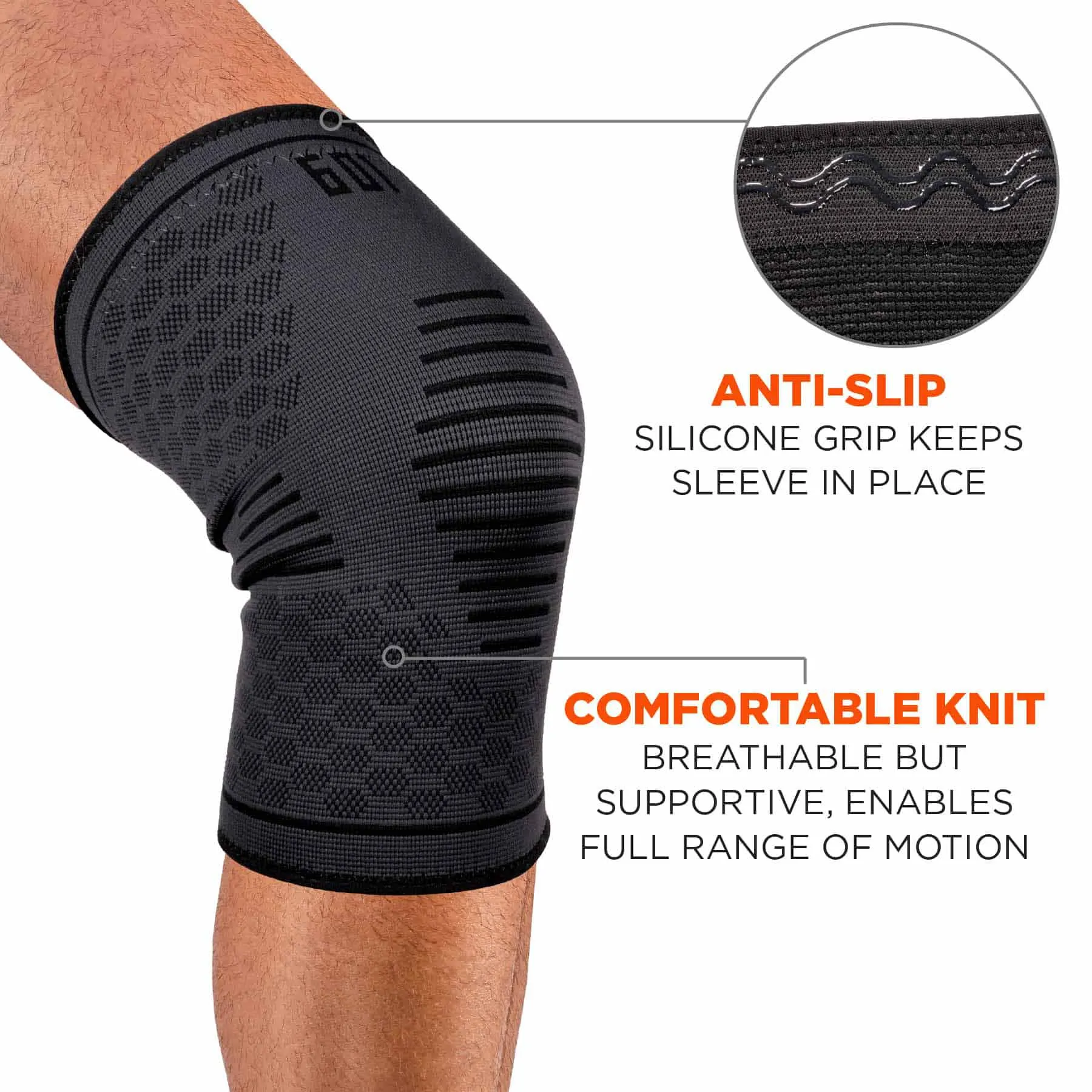 Ergodyne 16552 601 S Black Knee Compression Sleeve