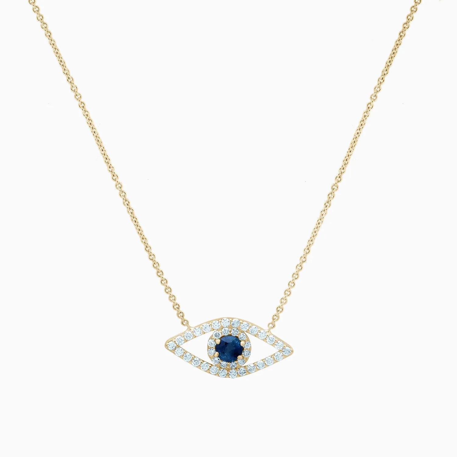 Evil Eye Diamond And Sapphire Necklace