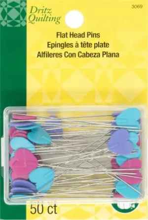 Flat Head Heart Pins