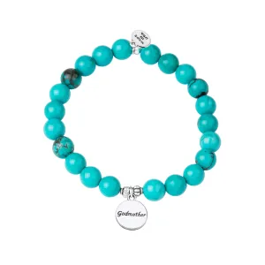 Godmother | Stone Beaded Charm Bracelet | Turquoise