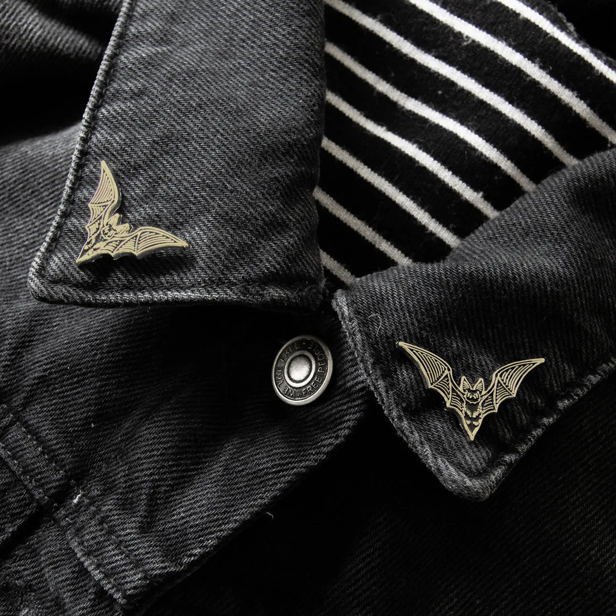 Gold Bat Collar Enamel Pin Set by Ectogasm