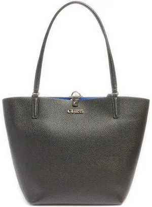 Guess Alby Toggle Tote In Black Blue For Women