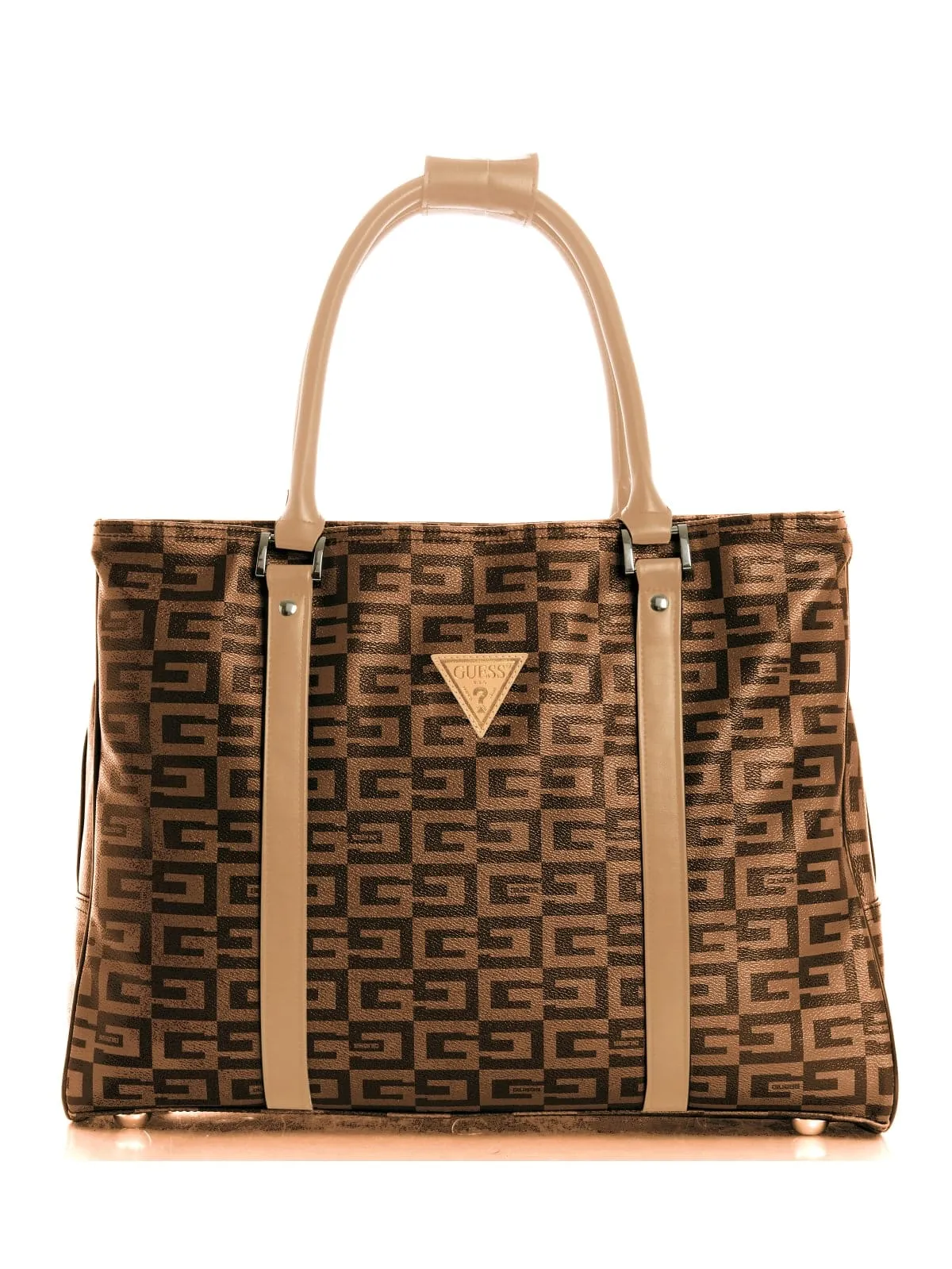 Guess Logo Shopper Bag In Brown For Women