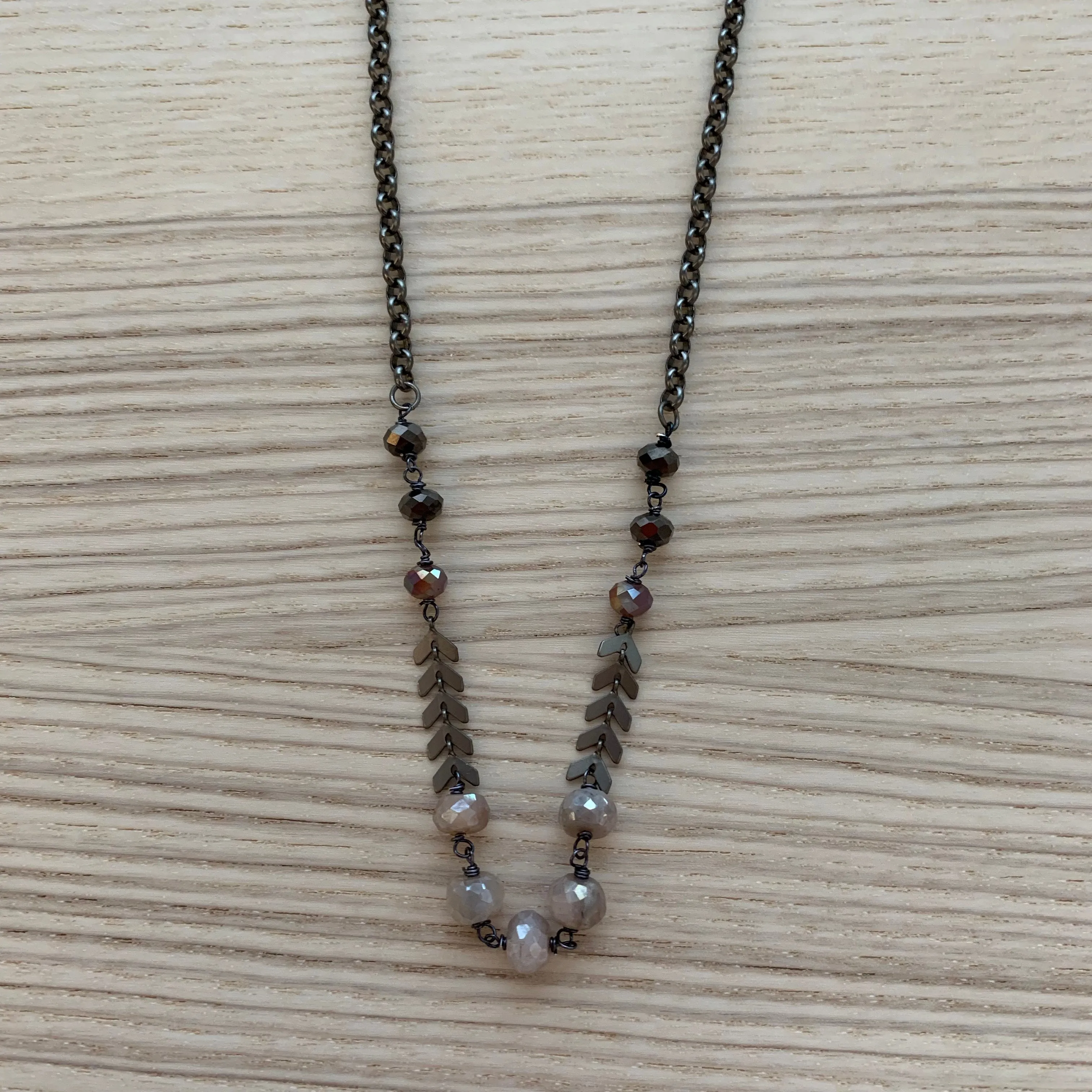 Gunmetal Wire Wrap Necklace