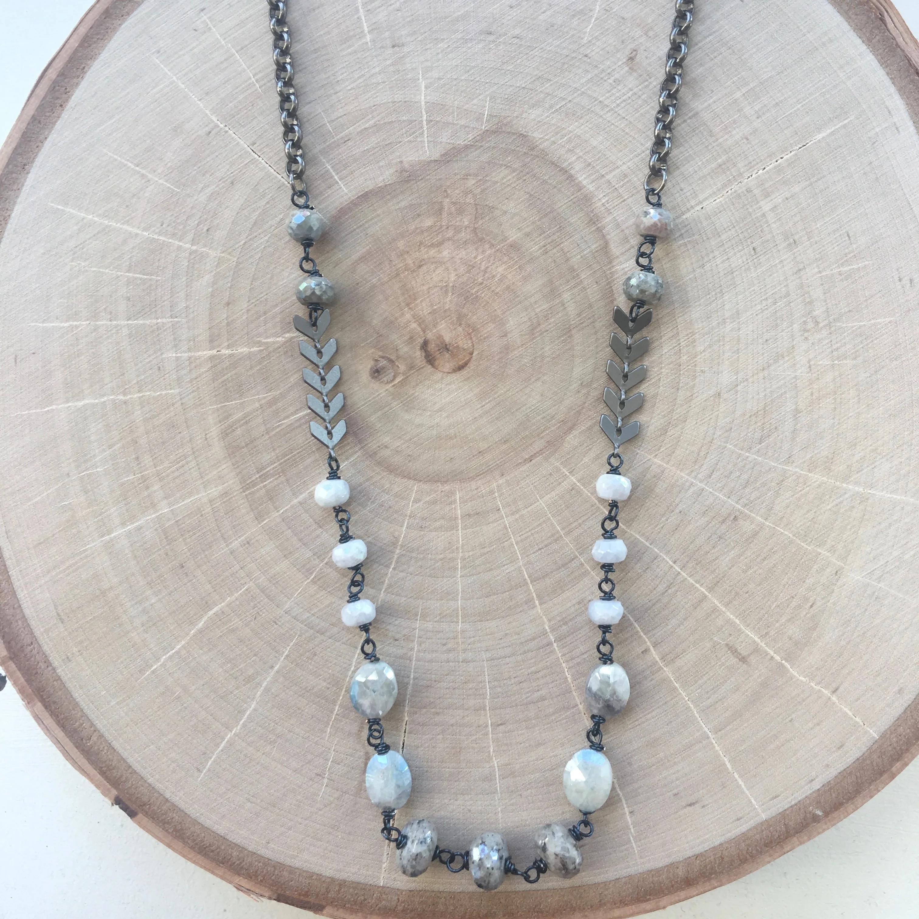 Gunmetal Wire Wrap Necklace