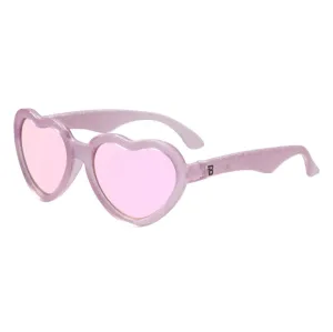 Heart-Shaped Sunglasses - Sparkle Squad/Lavender Mirrored Lenses