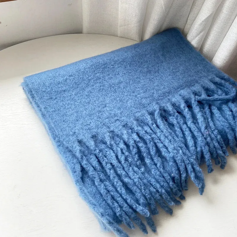 Homemade Scarves 28-Color Long Muffler Soft Thick Mohair Warm Scarf