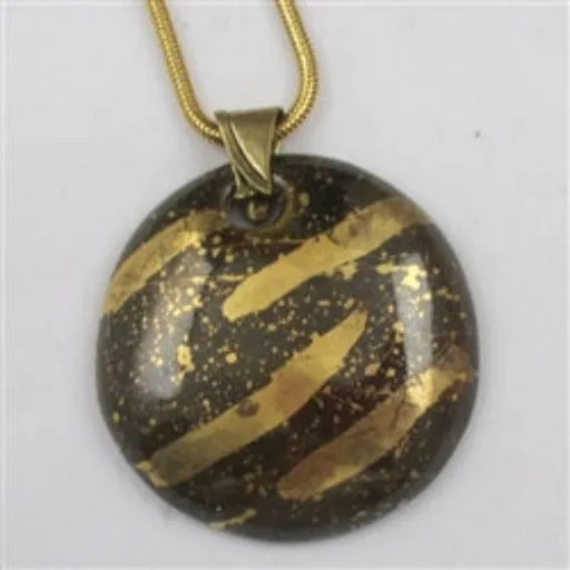 Large Pendant Necklace Fair Trade Kazuri Pendant On Gold Chain