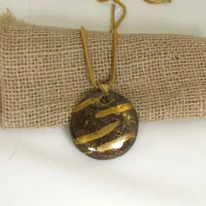 Large Pendant Necklace Fair Trade Kazuri Pendant On Gold Chain