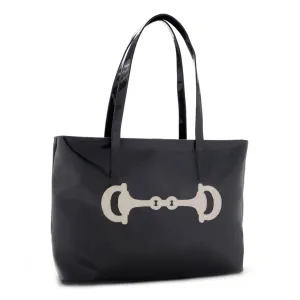 Large Vinyl Zipper Top Tote Bag