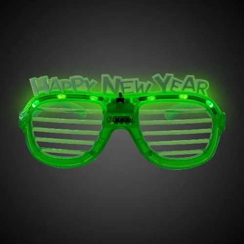 LED New Year Green Slotted Shades