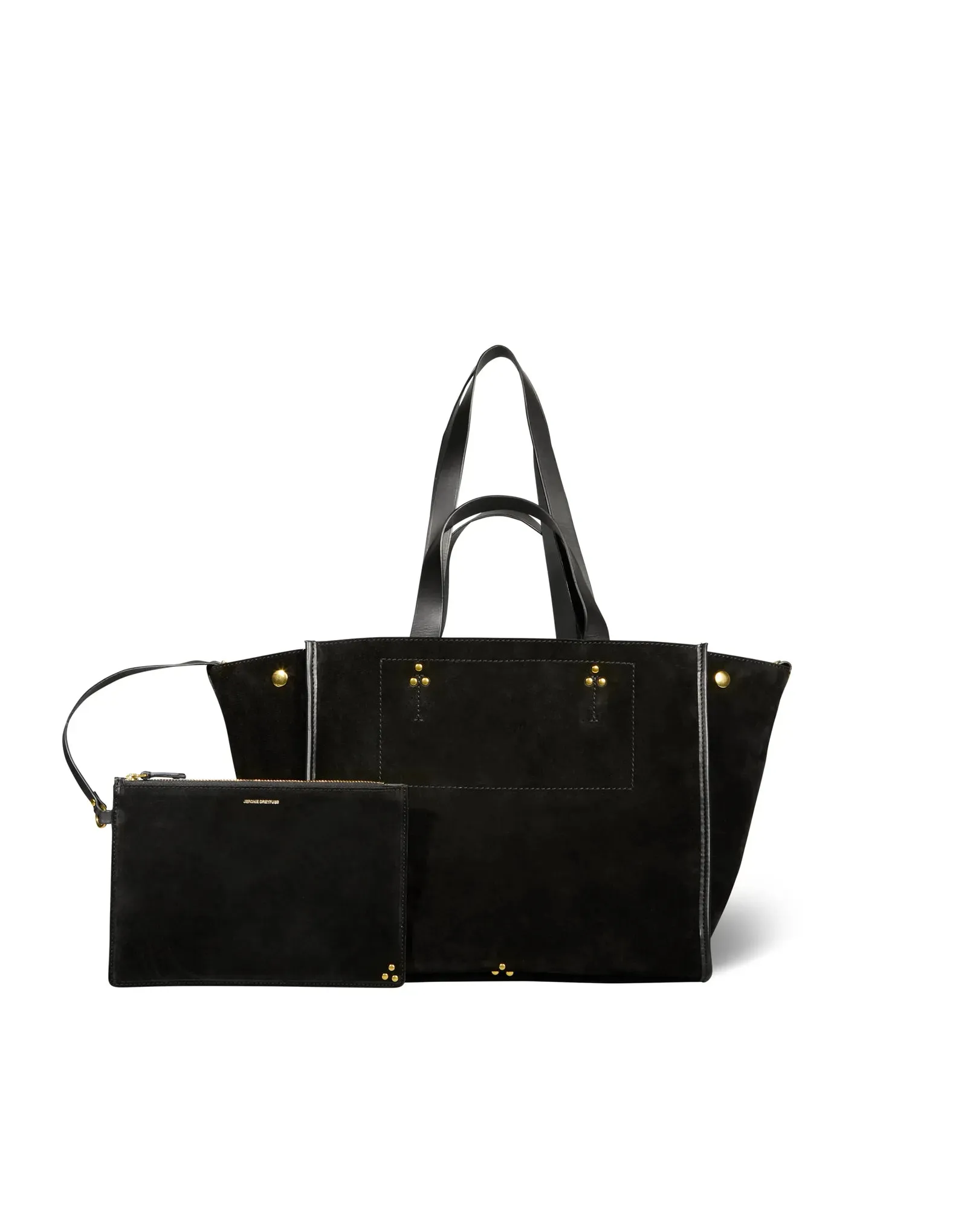 Leon M Bag in Noir Split Suede