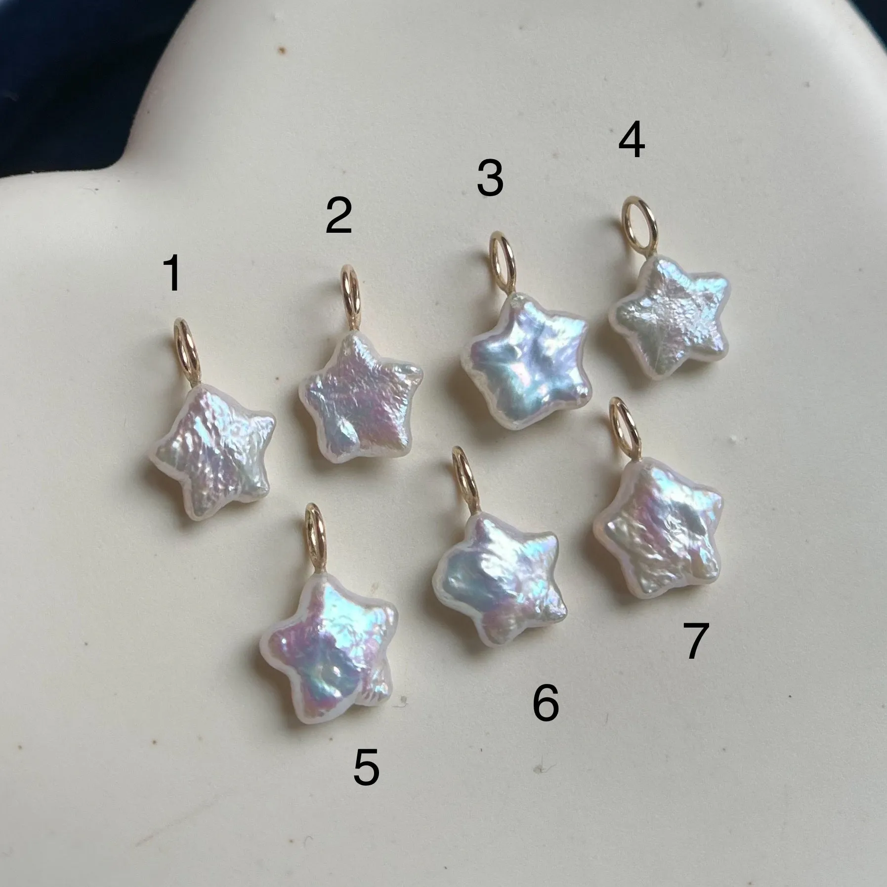 Lucky Star Pearl Charm: White