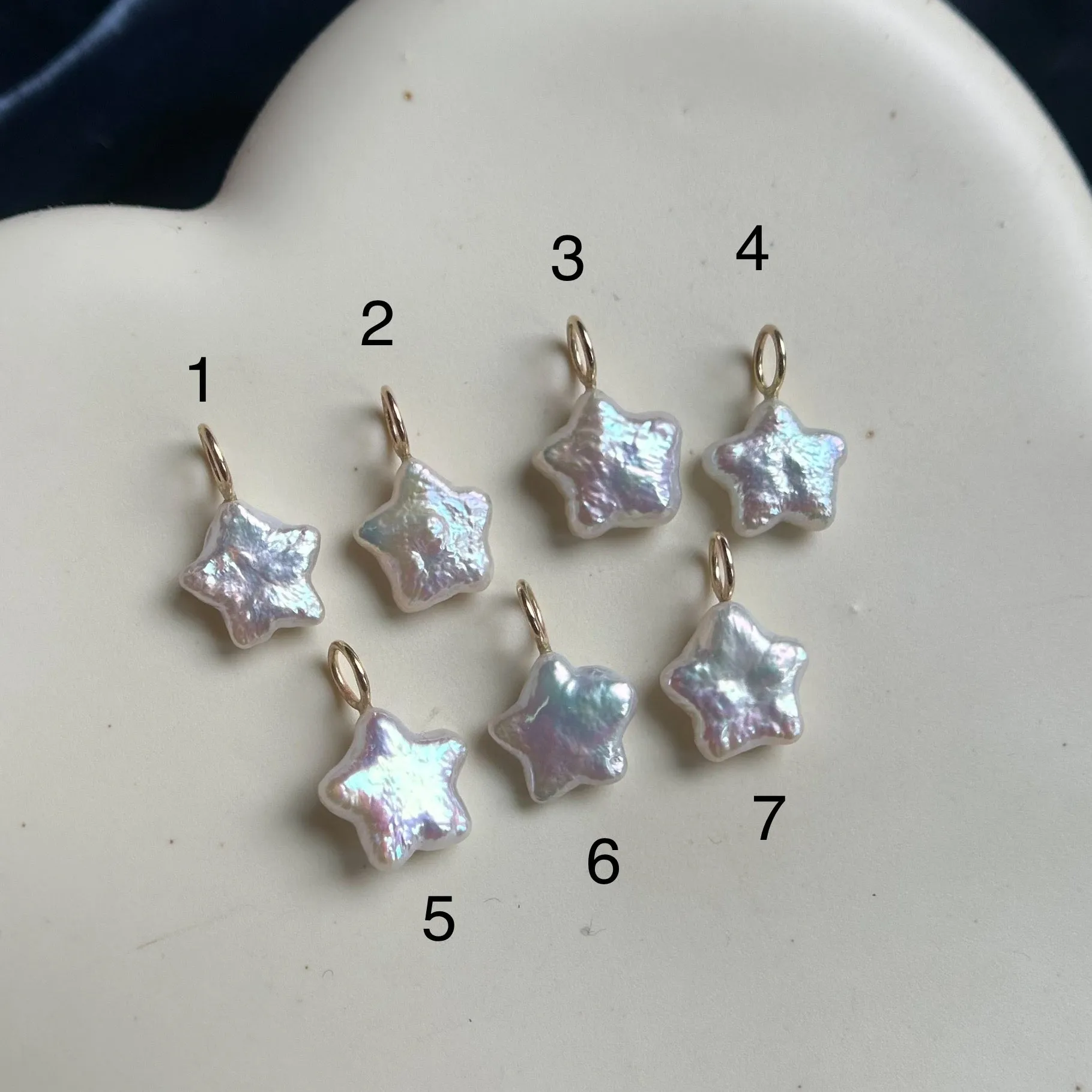 Lucky Star Pearl Charm: White