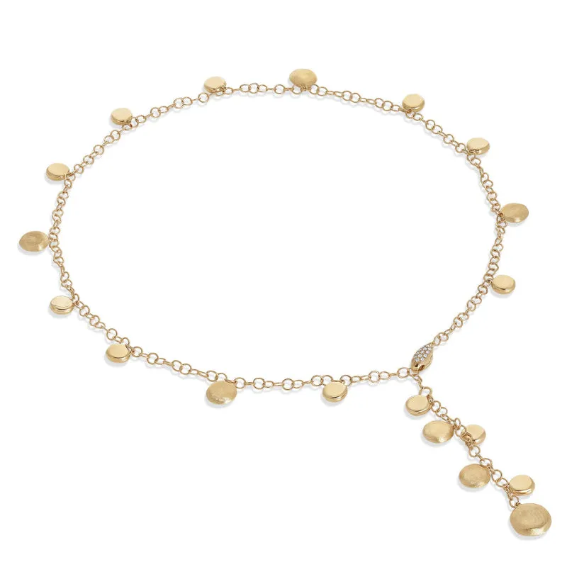 Marco Bicego Jaipur Collection 18K Yellow Gold Engraved and Polished Charm Lariat