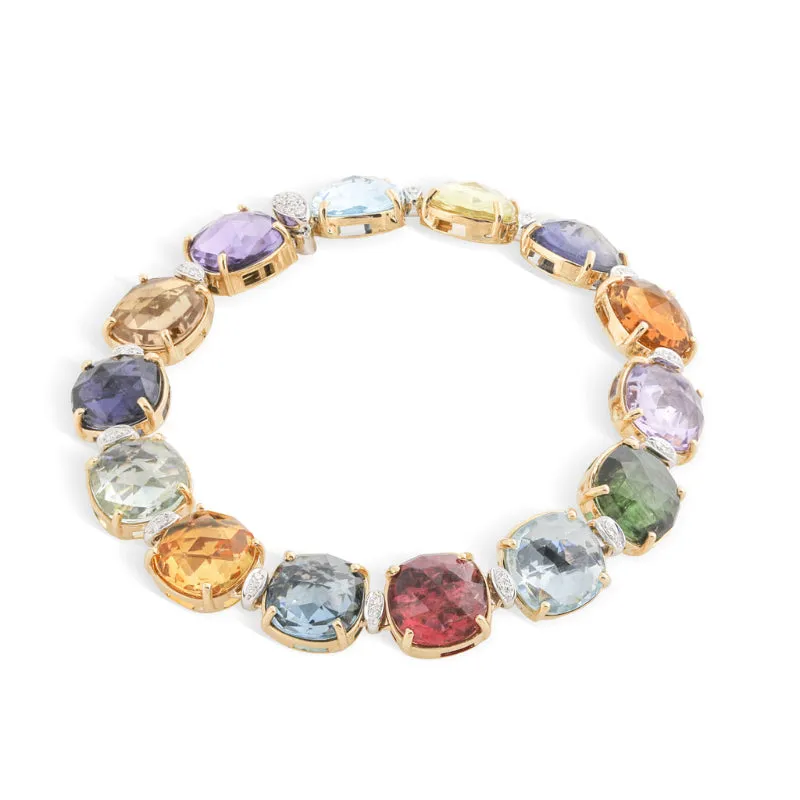 Marco Bicego Jaipur Collection 18K Yellow Gold Mixed Gemstone and Diamond Bracelet