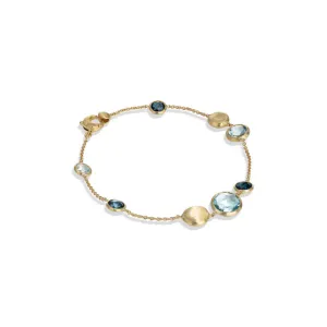 Marco Bicego Jaipur Color Collection 18K Yellow Gold Mixed Blue Topaz Bracelet