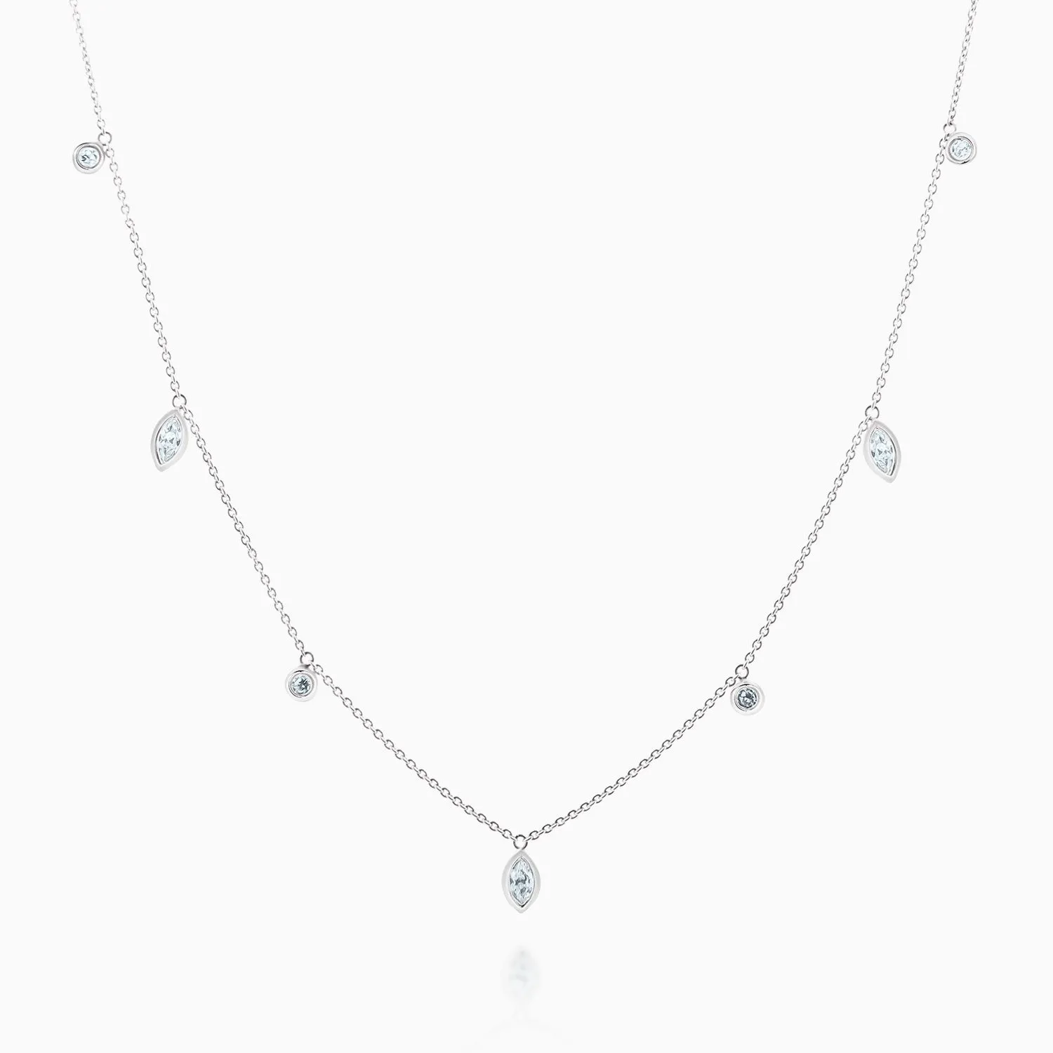 Marquise and Round Diamonds Necklace