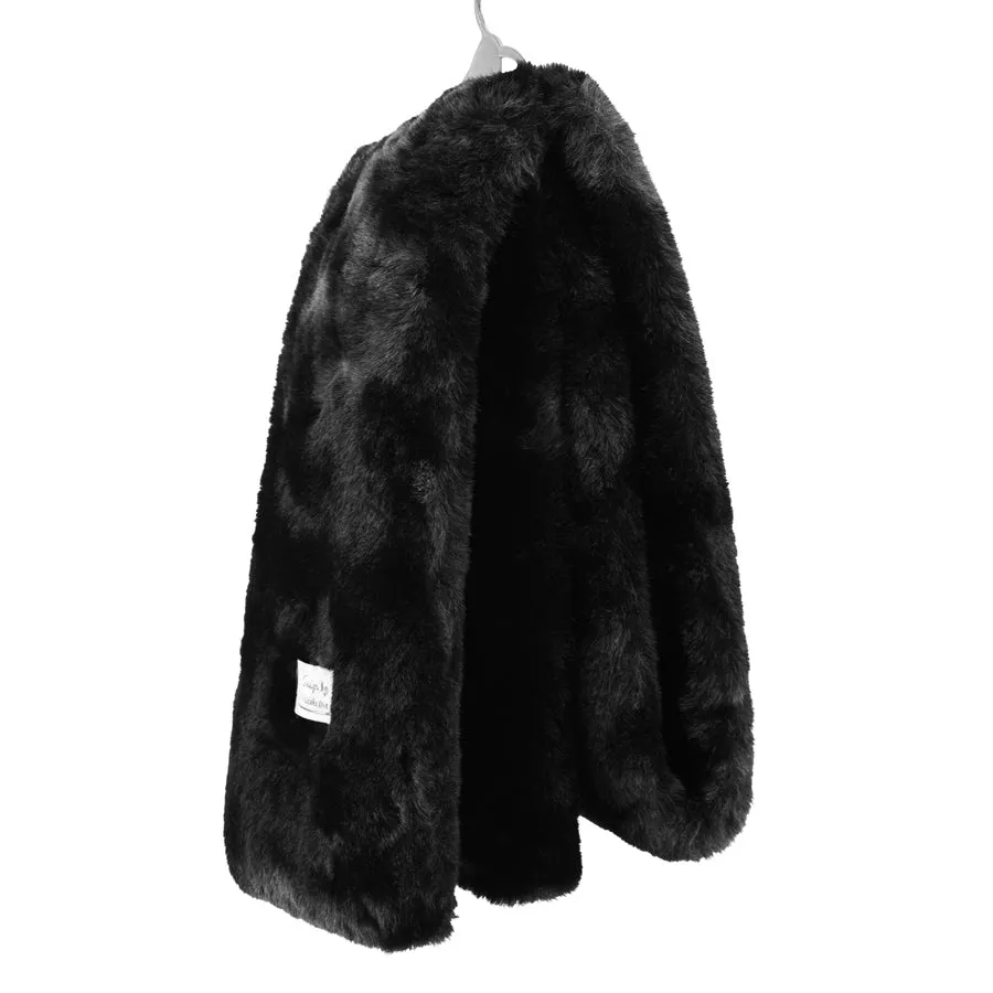 Mens Cirulli Black Fur Shabbos Scarf