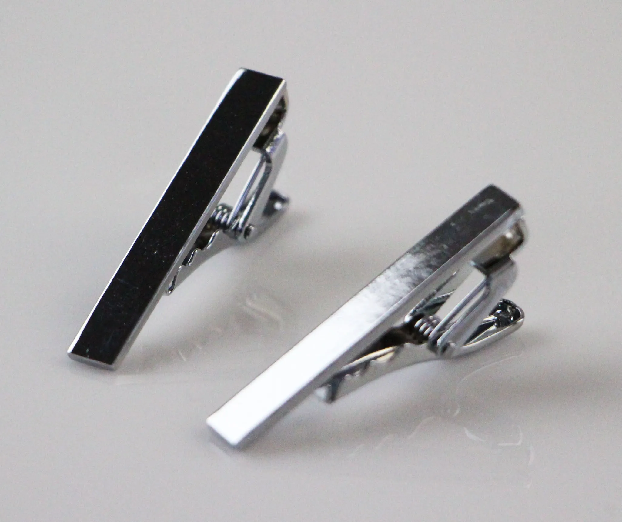 Mens Silver Plain Tie Clip Clasp